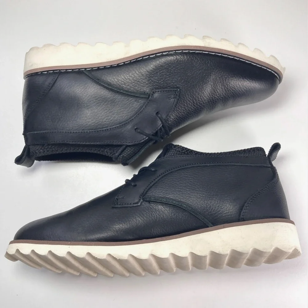 Territory Leather Chukka Sneaker Boots Patton Black White Hybrid Shoe Mens 9.5